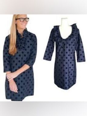 Devon Baer Silk Ruffle Neck Tunic Dress